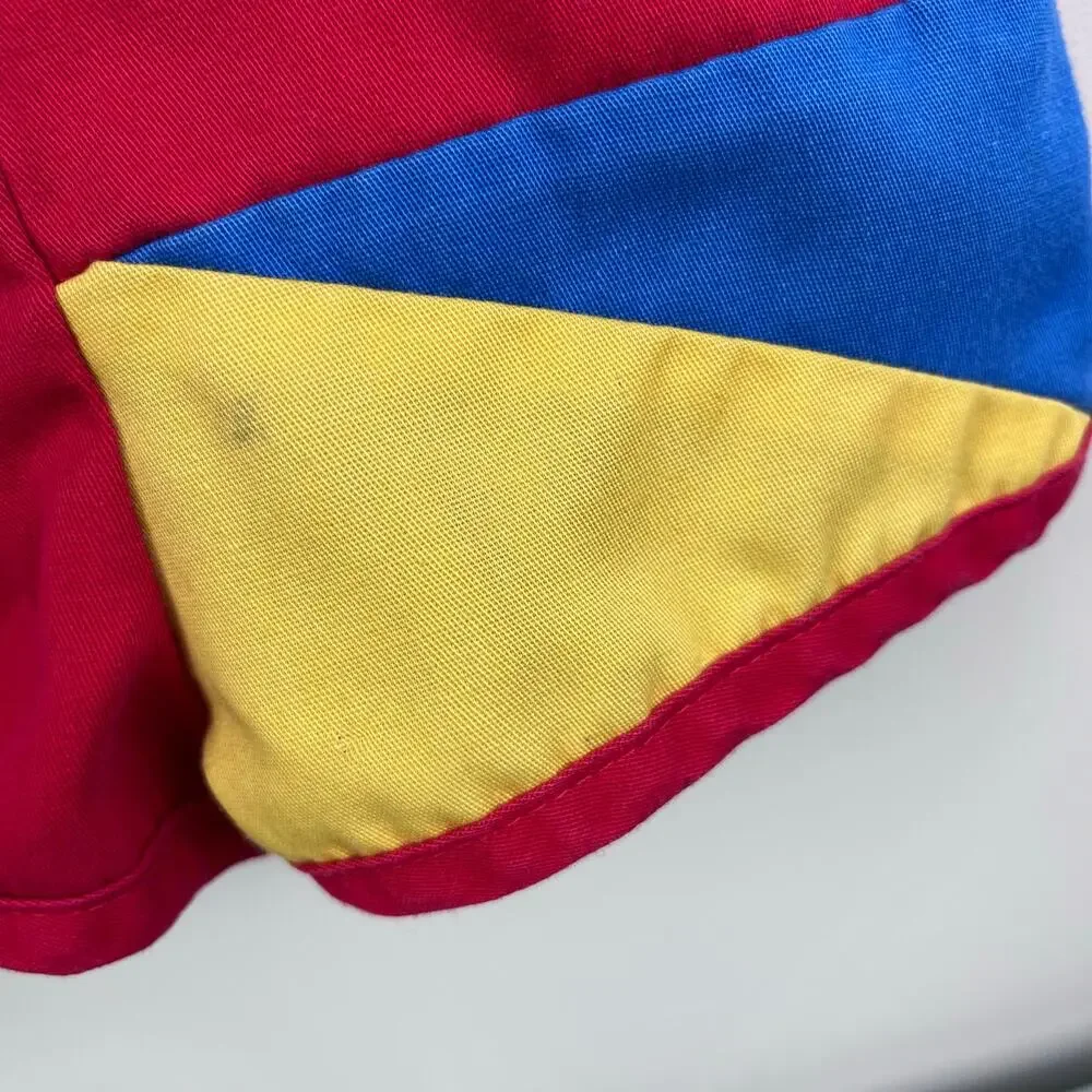 Vintage OshKosh B'gosh Color Block Shortalls 7 USA